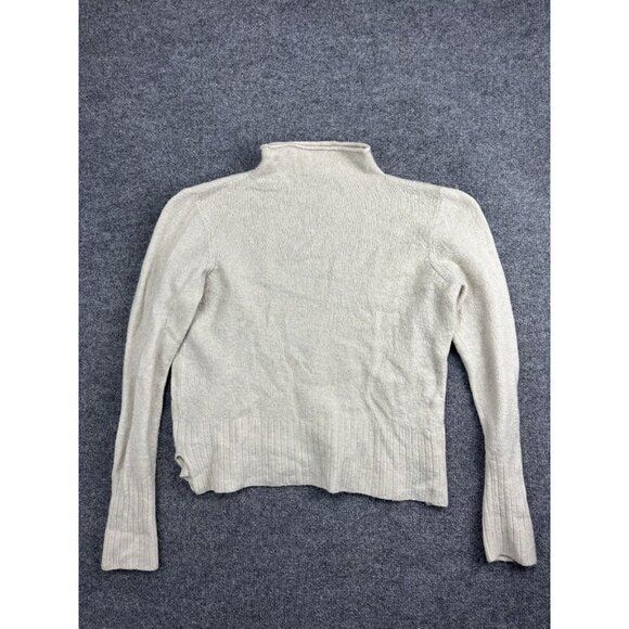 Madewell Sweaters - Madewell Sweater Womens Large Ivory Mock Neck Ribbed Hem Long‎ Sleeve Side Slits